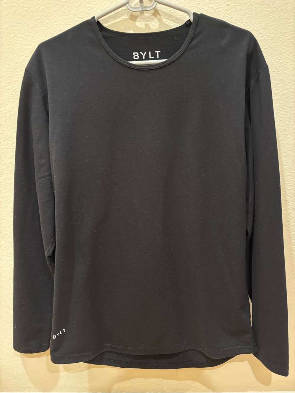 BYLT Basics Black Drop Cut Long Sleeve Crewneck Tee - Size M